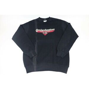VTG Tultex Harley-Davidson New York Cafe Crewneck Sweater Bleach Stain